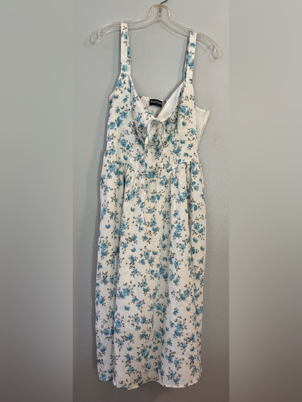 Scarlet Darkness Floral Victorian Midi Milk Maid Dress Sz Medium 8-10 Pockets